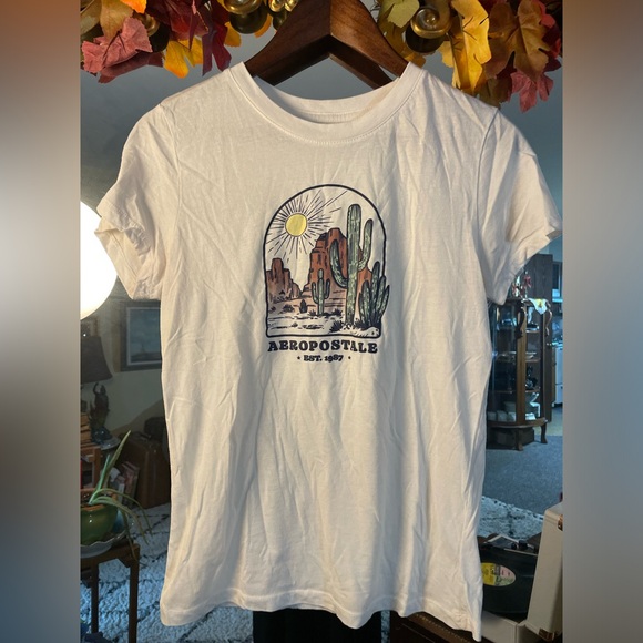 Aeropostale Tops - Aeropostale Women’s Western Graphic Cream T-shirt